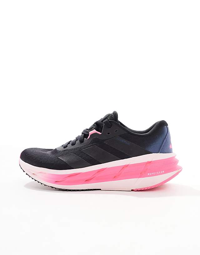 Asos Adidas Running Adistar 3 Trainers In Black And Pink
