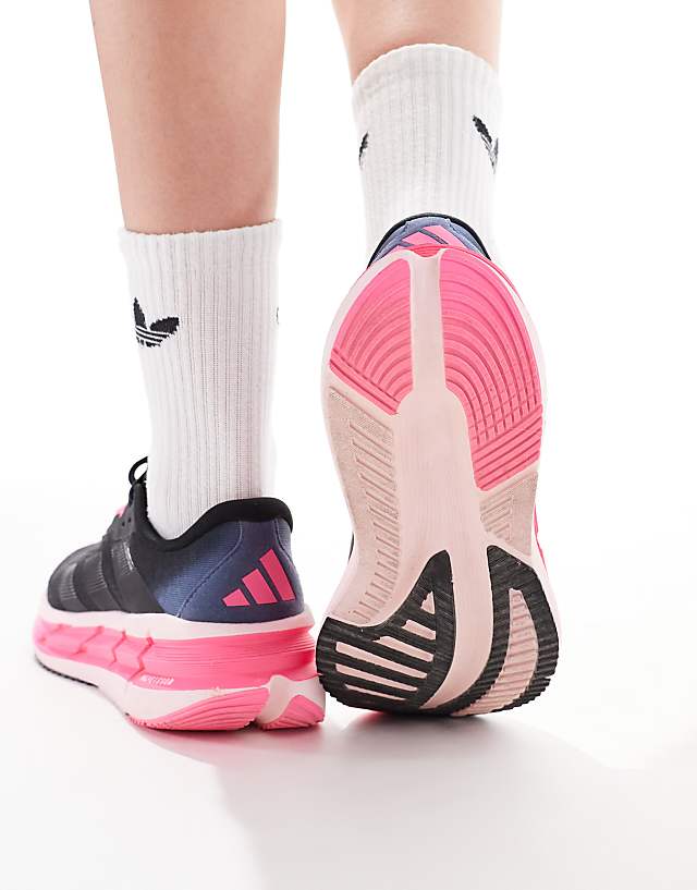 Asos Adidas Running Adistar 3 Trainers In Black And Pink