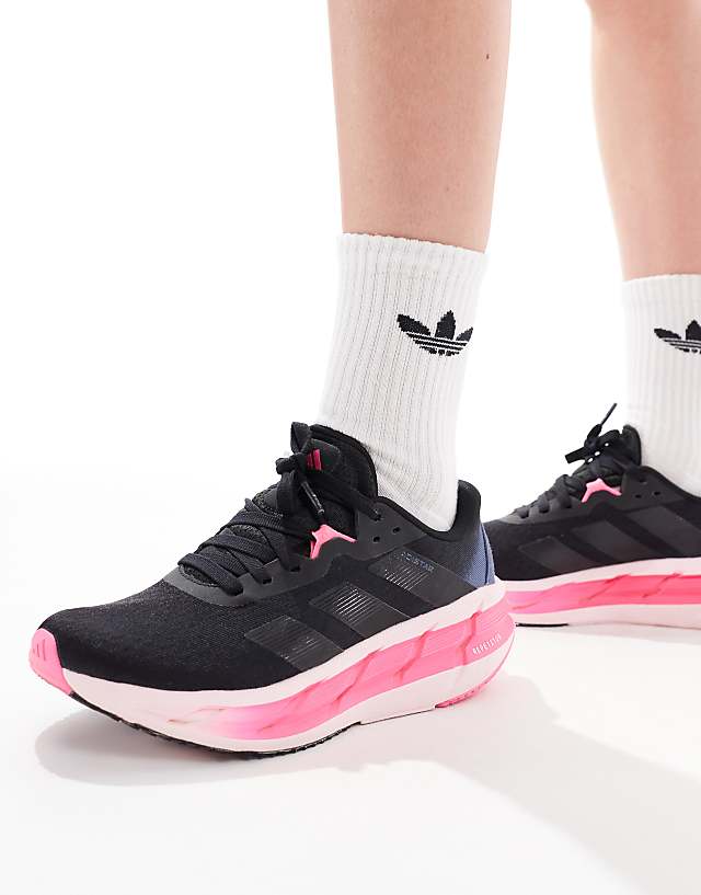 asos adidas Running Adistar 3 trainers in black and pink