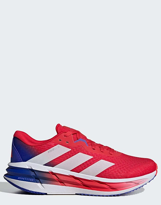 asos adidas Running Adistar 3 trainers in red and blue