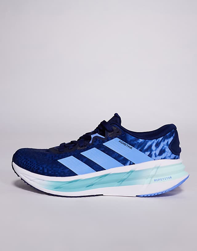 Asos Adidas Running Adistar 4 Trainers In Blue And White