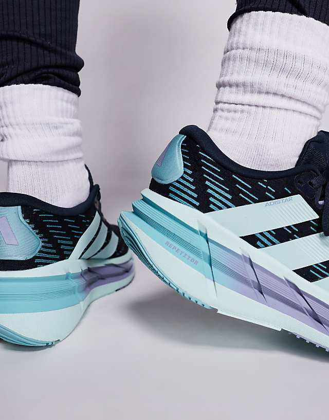 Asos Adidas Running Adistar 4 Trainers In Navy And Blue