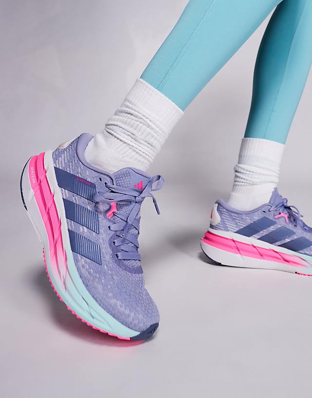asos adidas Running Adistar 4 trainers in purple and pink