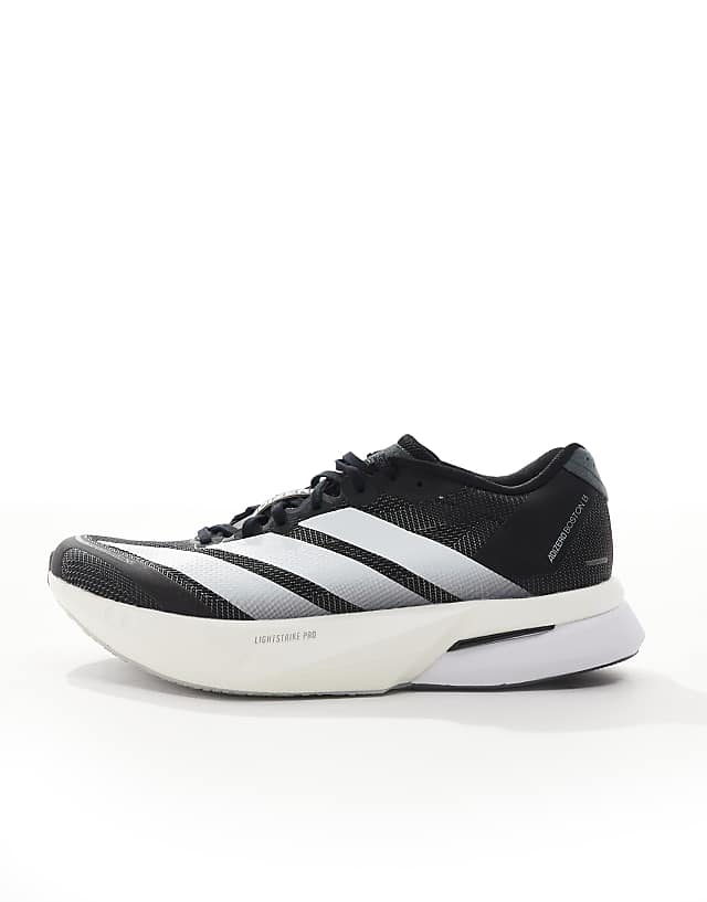 Asos Adidas Running Adizero Boston 13 Eqt Shoes In Core Black / Cloud White / Gre