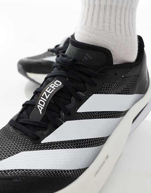 Asos Adidas Running Adizero Boston 13 Eqt Shoes In Core Black / Cloud White / Gre