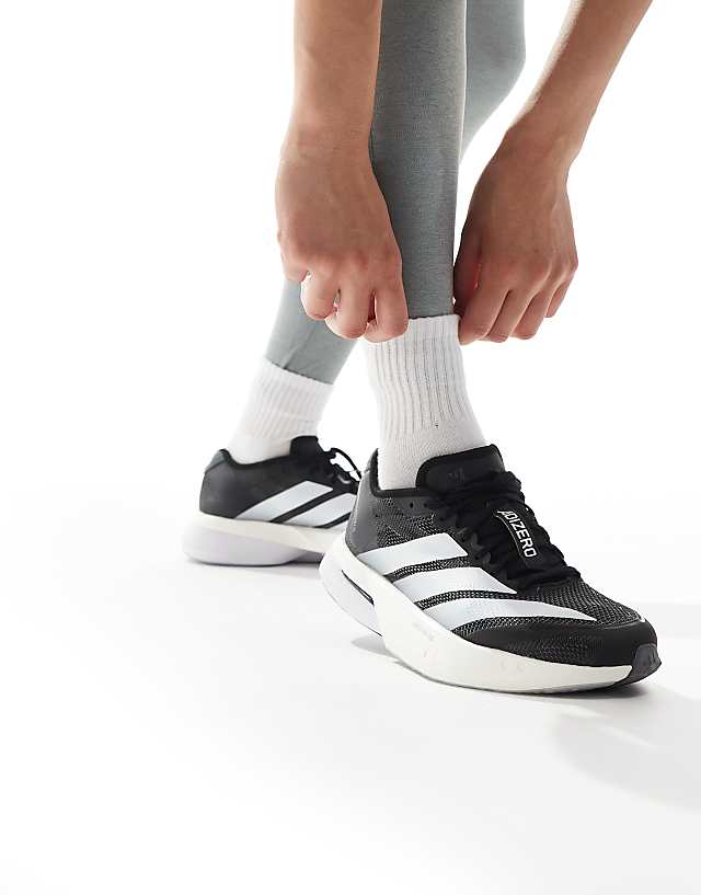 asos adidas Running Adizero boston 13 eqt shoes in core black / cloud white / gre