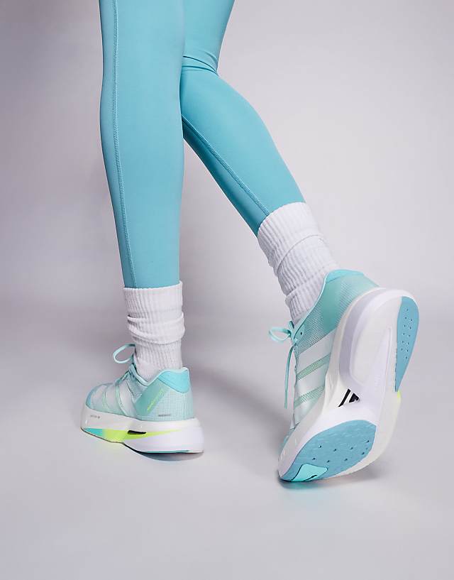 Asos Adidas Running Adizero Boston 13 In Blue And Yellow