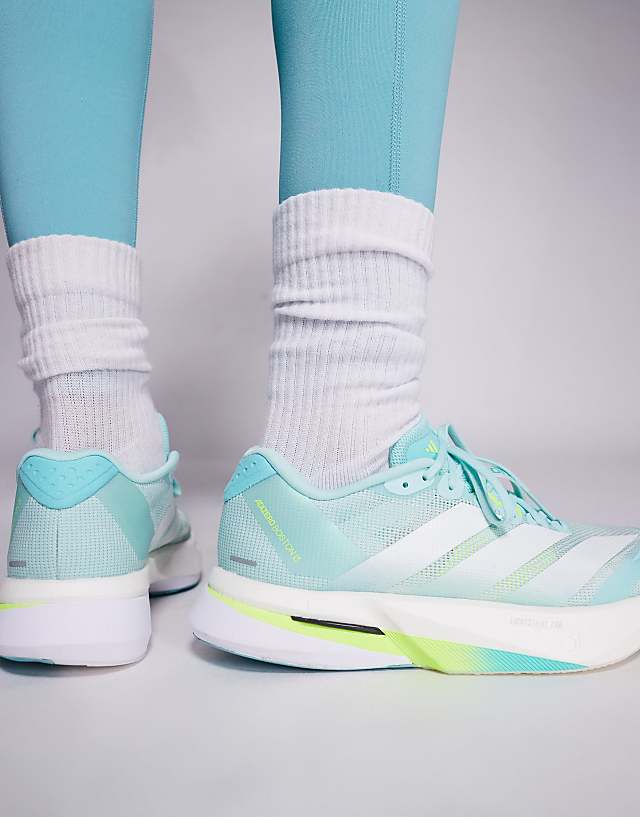 Asos Adidas Running Adizero Boston 13 In Blue And Yellow