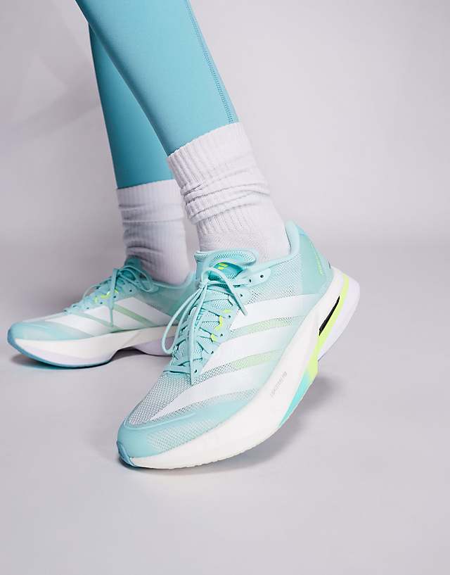 asos adidas Running Adizero Boston 13 in blue and yellow