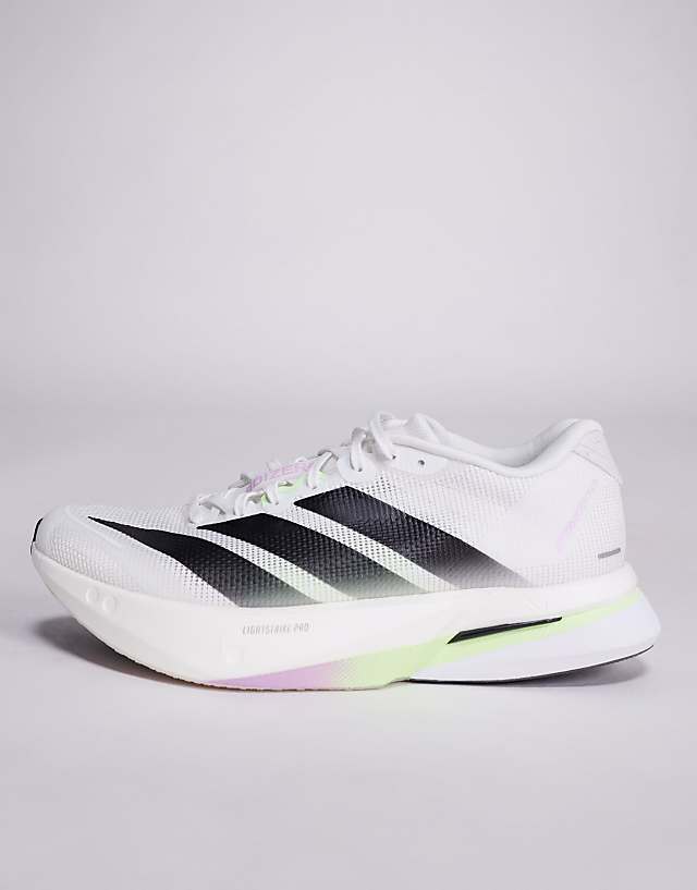 Asos Adidas Running Adizero Boston 13 In White And Black