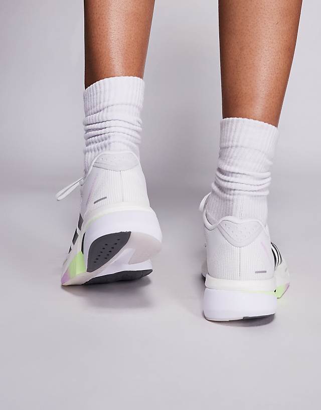Asos Adidas Running Adizero Boston 13 In White And Black
