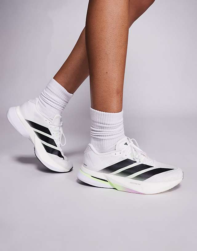 Asos Adidas Running Adizero Boston 13 In White And Black
