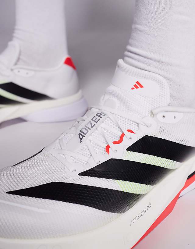 Asos Adidas Running Adizero Boston 13 In White Black And Red