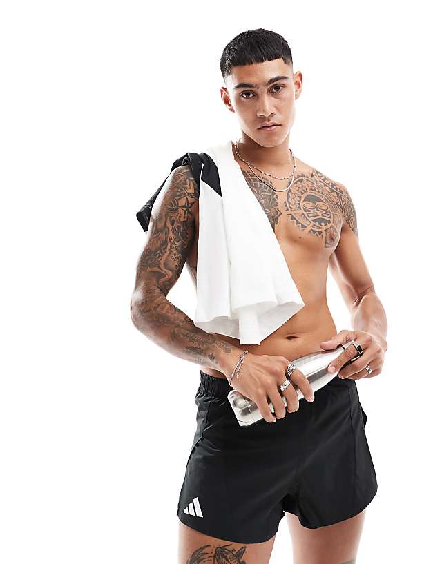 Asos Adidas Running Adizero Essentials Shorts In Black