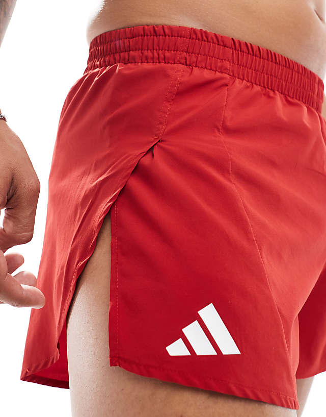 Asos Adidas Running Adizero Essentials Shorts In Red