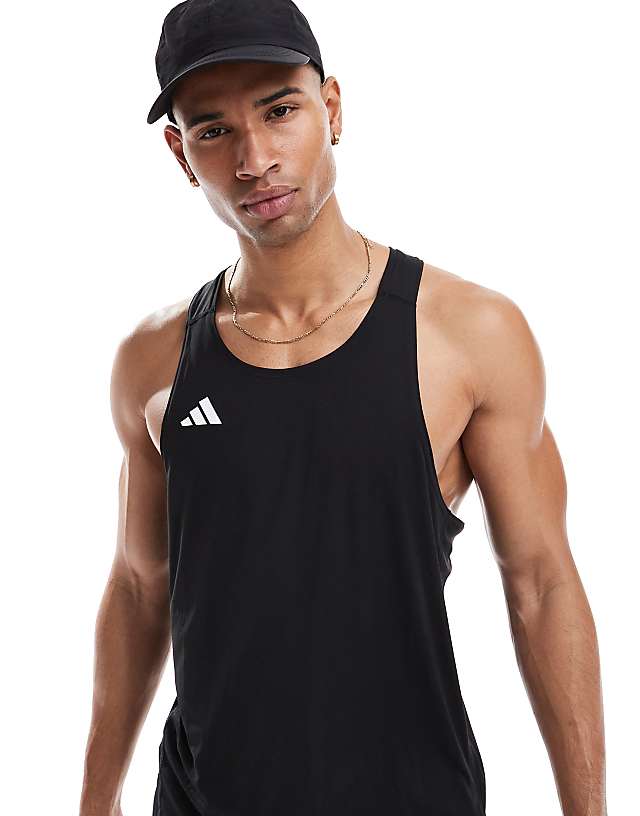 asos adidas Running Adizero Essentials vest in black