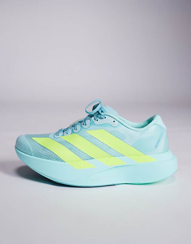 Asos Adidas Running Adizero EVO SL Trainers In Aqua Blue And Yellow