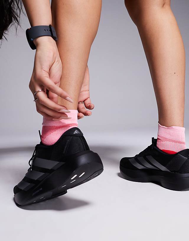 Asos Adidas Running Adizero EVO SL Trainers In Black And Silver