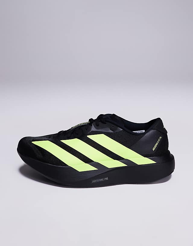 Asos Adidas Running Adizero EVO SL Trainers In Black And Yellow