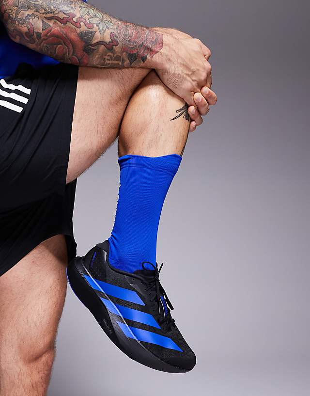 Asos Adidas Running Adizero EVO SL Trainers In Black And Blue