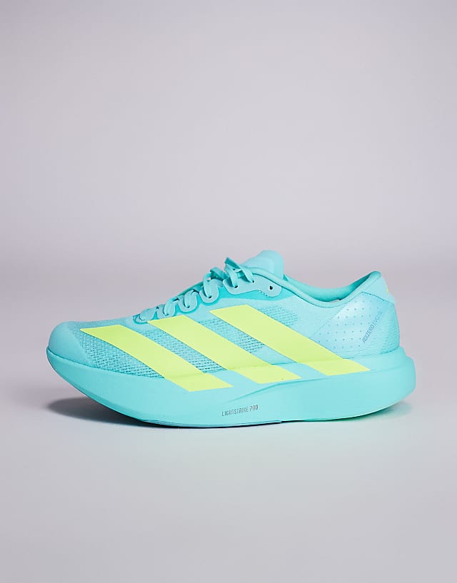 Asos Adidas Running Adizero EVO SL Trainers In Blue And Yellow