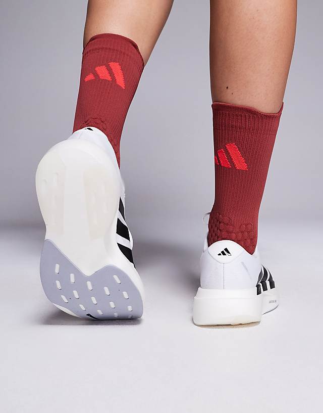Asos Adidas Running Adizero Evo SL Trainers In White And Black