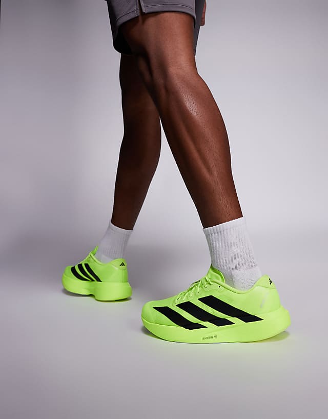 Asos Adidas Running Adizero EVO SL Trainers In Yellow And Black