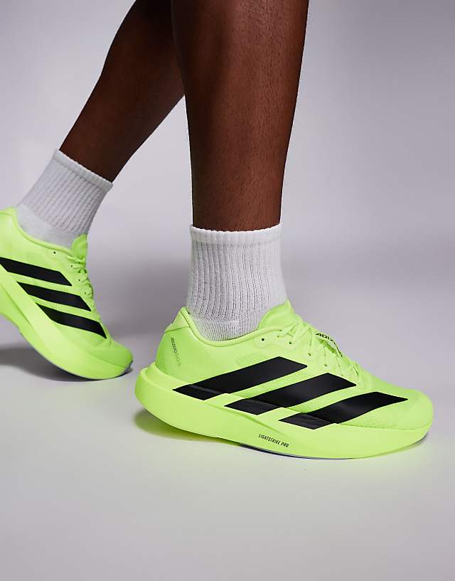 asos adidas Running Adizero EVO SL trainers in yellow and black