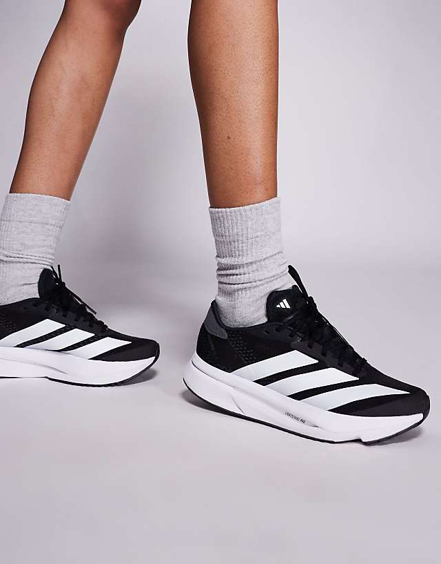 asos adidas Running Adizero SL2 trainers in black and white