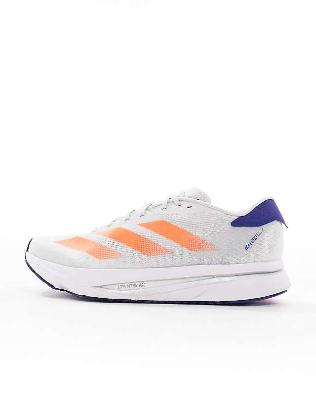 Asos Adidas Running Adizero SL2 Trainers In Grey Orange And Blue