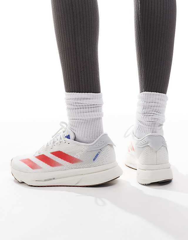 Asos Adidas Running Adizero SL2 Trainers In White Pink And Blue