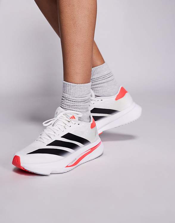 asos adidas Running Adizero SL2 trainers in white red and black