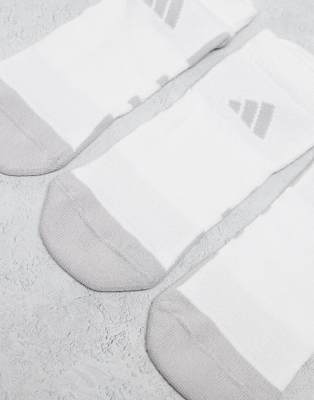 Asos Adidas Running Essentials Trainer Socks In White And Grey 3 Pack