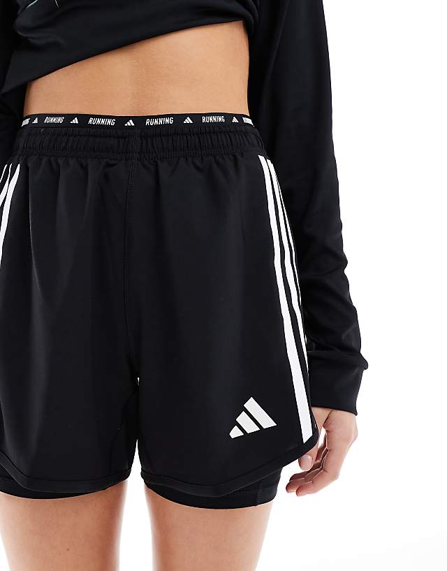 Asos Adidas Running Own The Run 2-in-1 Shorts In Black