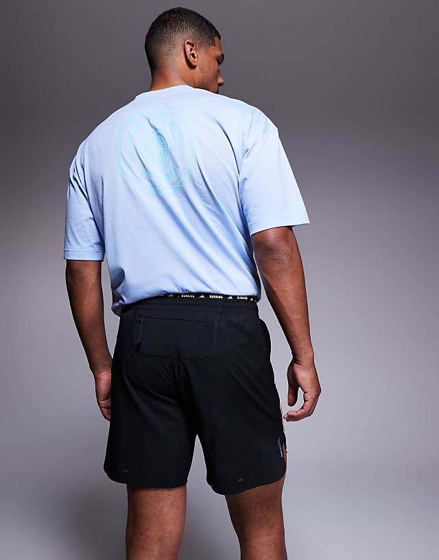 Asos Adidas Running Own The Run 3 Stripe Shorts In Black