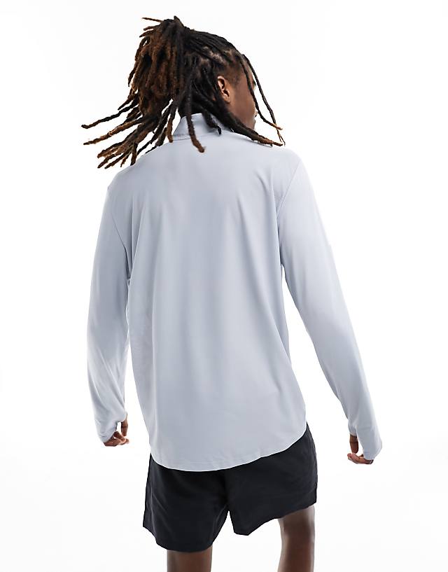 Asos Adidas Running Own The Run Half Zip Top In Grey