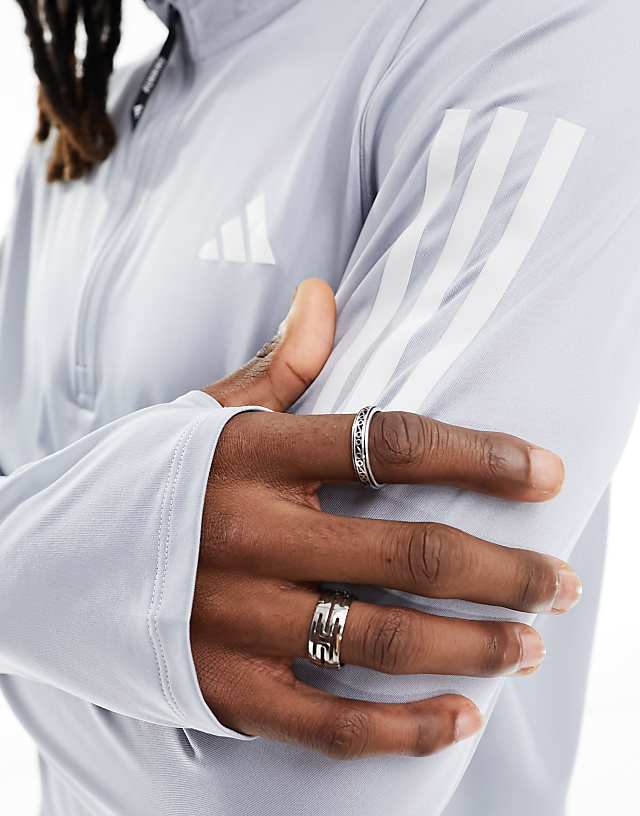 Asos Adidas Running Own The Run Half Zip Top In Grey