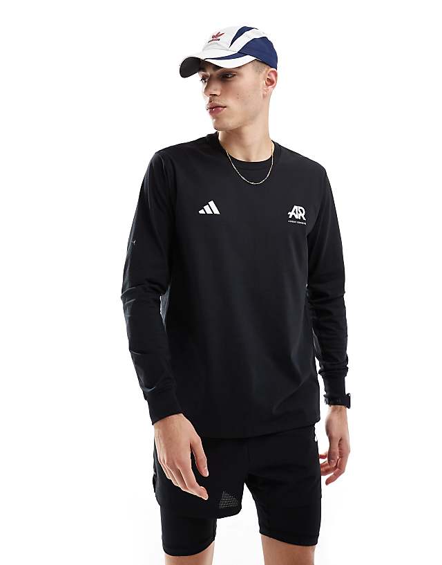 Asos Adidas Running Own The Run Long Sleeve Top In Black