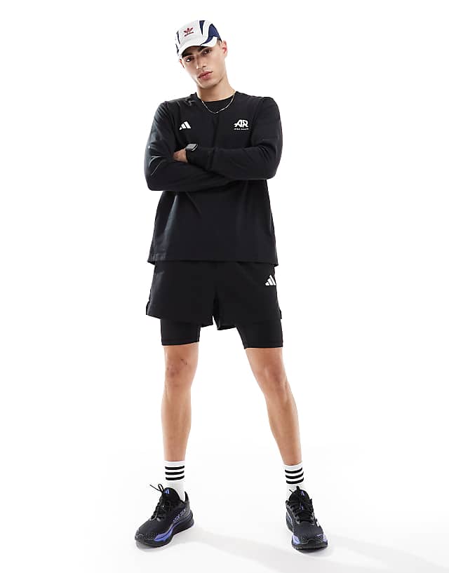 Asos Adidas Running Own The Run Long Sleeve Top In Black