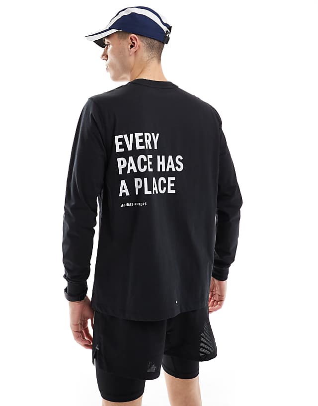 asos adidas Running Own The Run long sleeve top in black