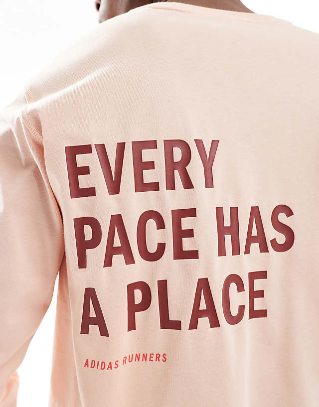 Asos Adidas Running Own The Run Long Sleeve Top In Coral