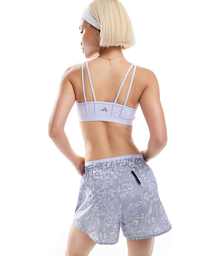 Asos Adidas Running Own The Run Shorts In Grey Violet Print