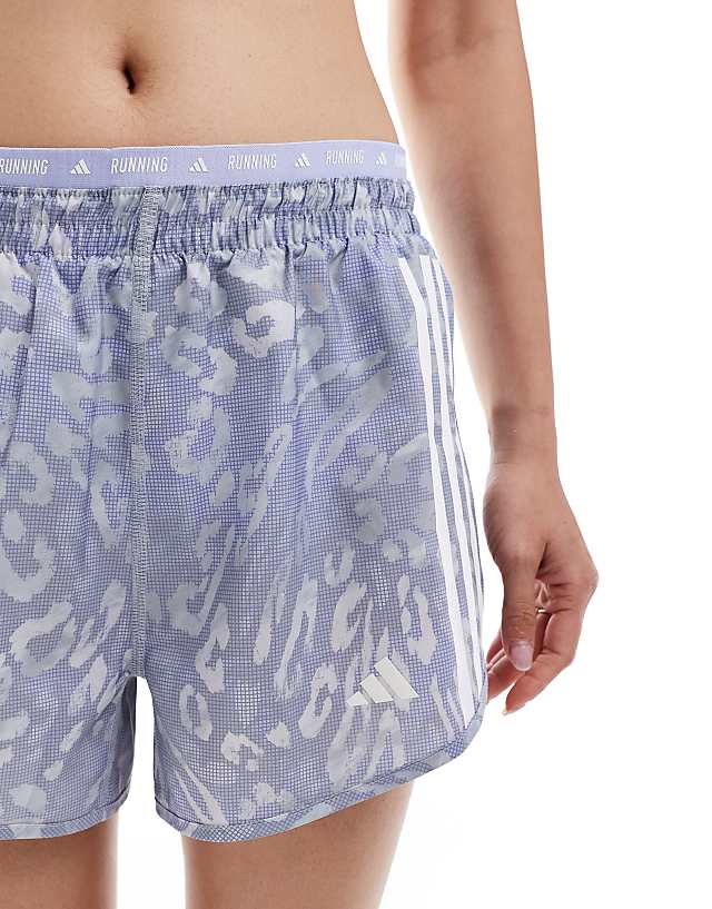 Asos Adidas Running Own The Run Shorts In Grey Violet Print