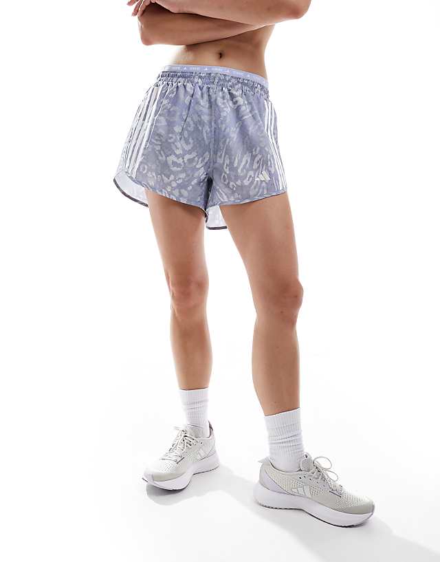 Asos Adidas Running Own The Run Shorts In Grey Violet Print