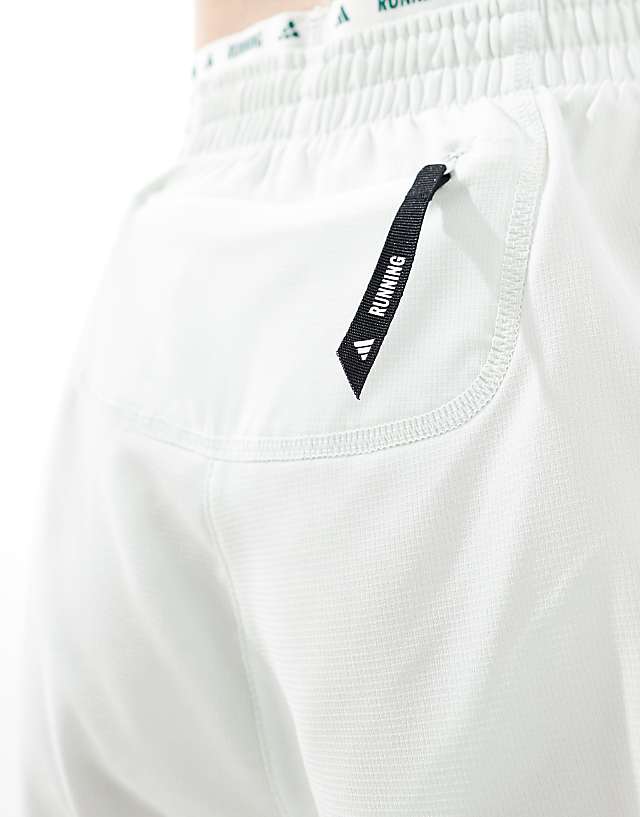 Asos Adidas Running Own The Run Shorts In White Green And Blue
