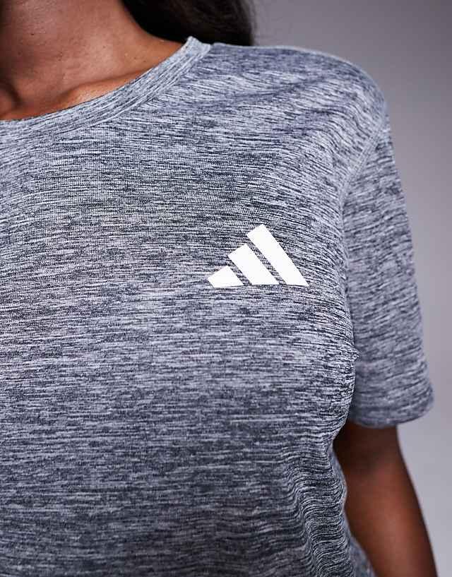Asos Adidas Running Own The Run T-shirt In Grey Melange