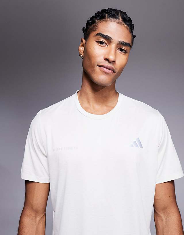 Asos Adidas Running Own The Run T-shirt In In Grey And Pink