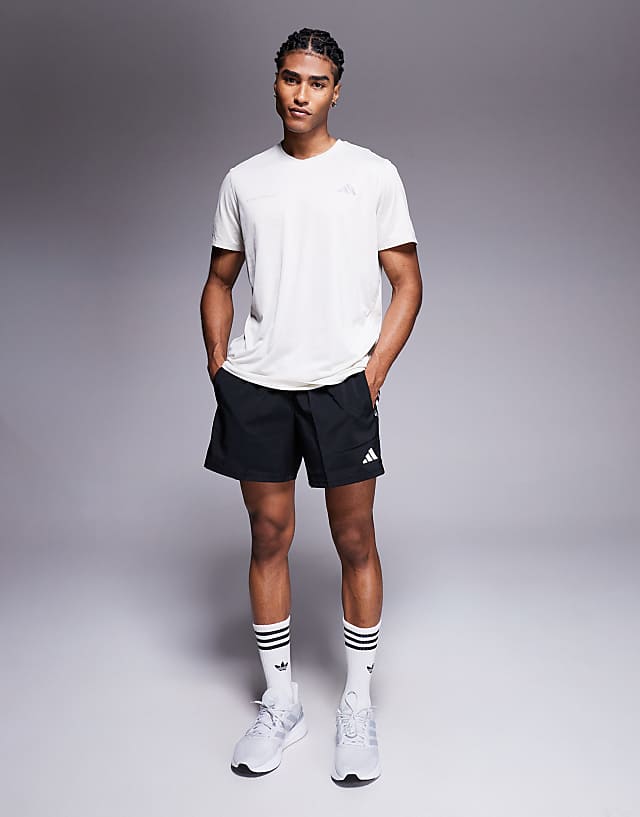 Asos Adidas Running Own The Run T-shirt In In Grey And Pink