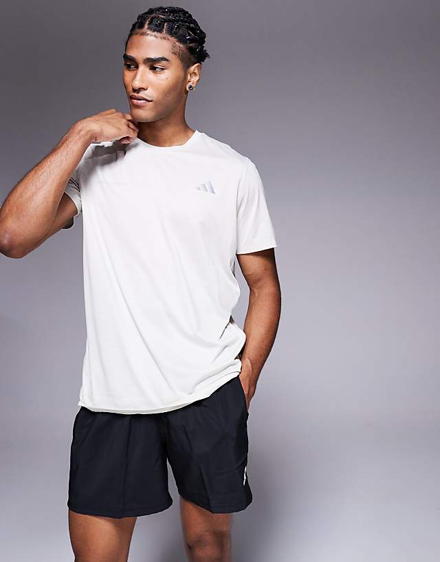 asos adidas Running Own The Run t-shirt in in grey and pink