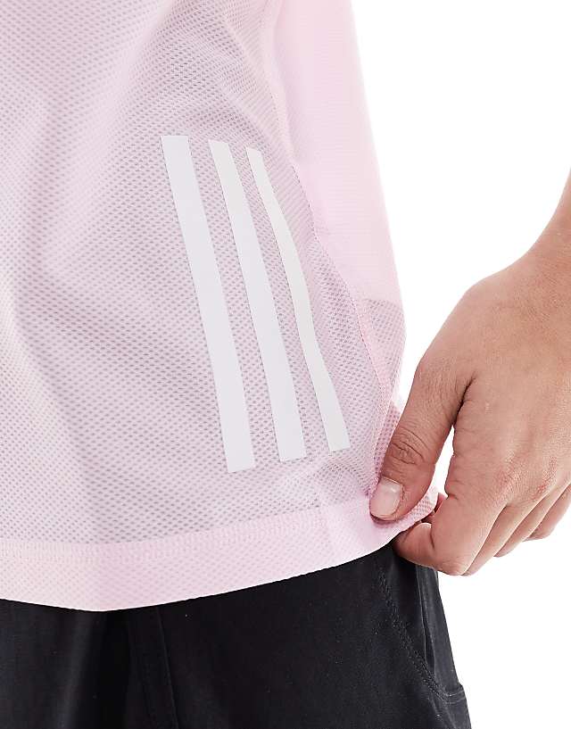 Asos Adidas Running Own The Run Tank Top In Baby Pink